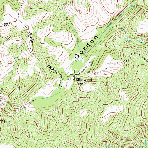 Topographic Map of Ellinwood Ranch, AZ
