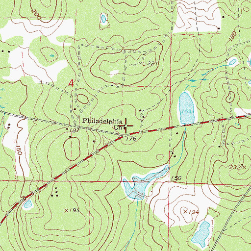 Topographic Map of Philadelphia Church, FL