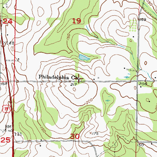 Topographic Map of Philadelphia Church, FL