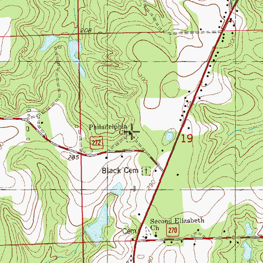 Topographic Map of Philadelphia Church, FL