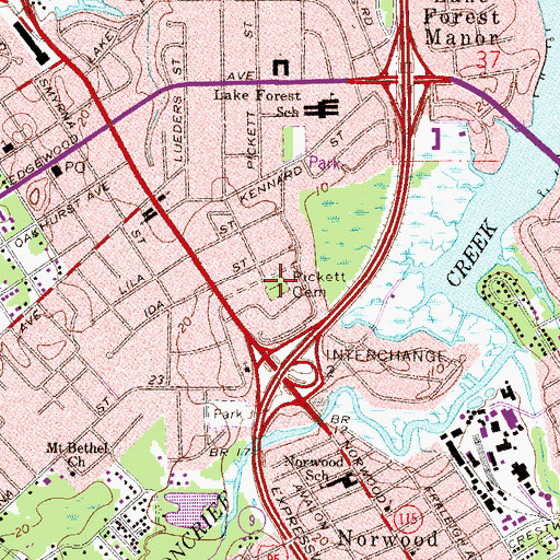 Topographic Map of Pickett Cemetery, FL