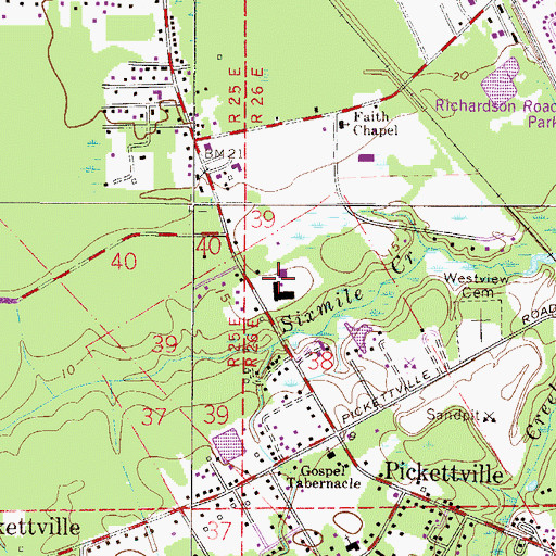 Topographic Map of Pickett Elementary School, FL