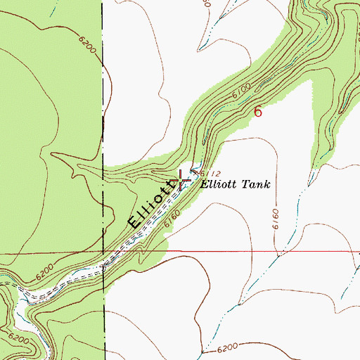 Topographic Map of Elliott Tank, AZ
