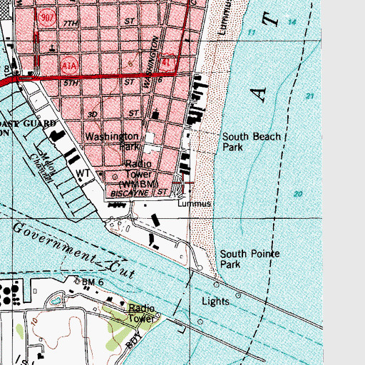 Topographic Map of Pier Park (historical), FL