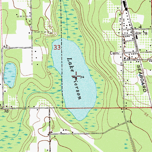 Topographic Map of Lake Pierson, FL