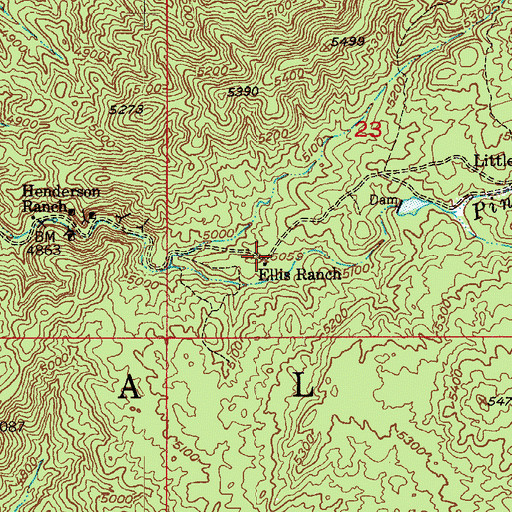 Topographic Map of Ellis Ranch, AZ
