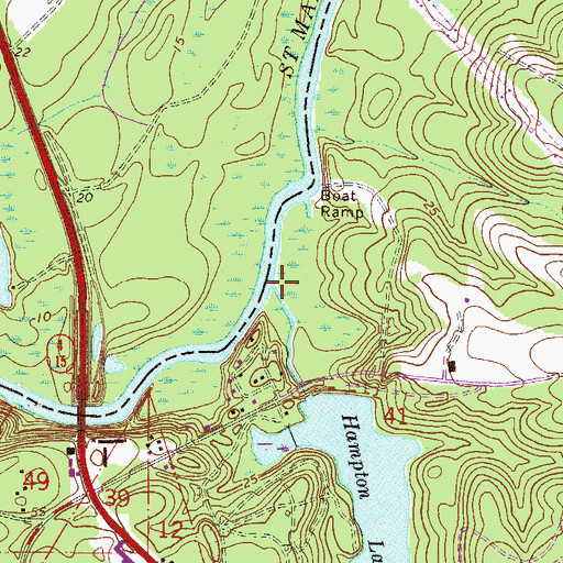 Topographic Map of Pigeon Creek, FL