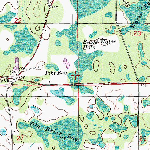 Topographic Map of Pike Bay, FL