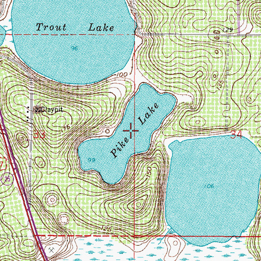 Topographic Map of Pike Lake, FL