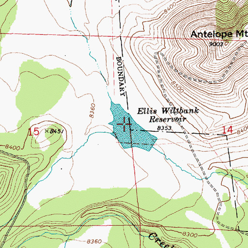 Topographic Map of Ellis Wiltbank Reservoir, AZ