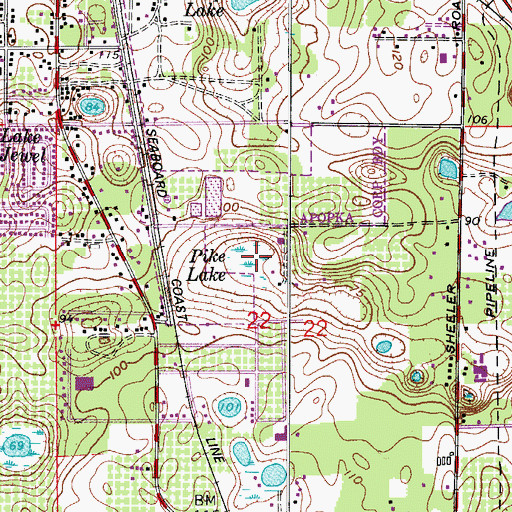 Topographic Map of Pike Lake, FL