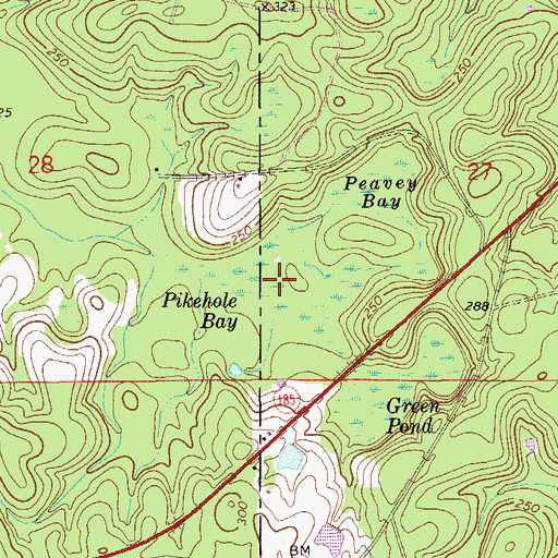 Topographic Map of Pikehole Bay, FL