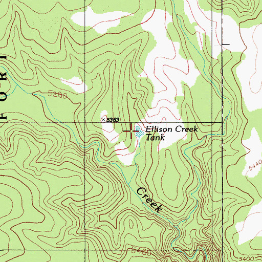 Topographic Map of Ellison Creek Tank, AZ