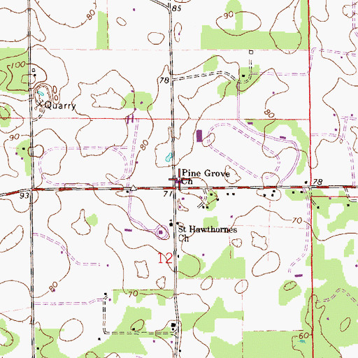 Topographic Map of Greater Pine Grove Missionary Baptist Church, FL