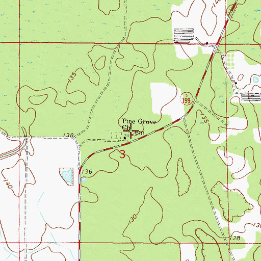 Topographic Map of Pine Grove Church, FL