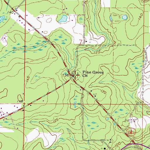 Topographic Map of Pine Grove Church, FL