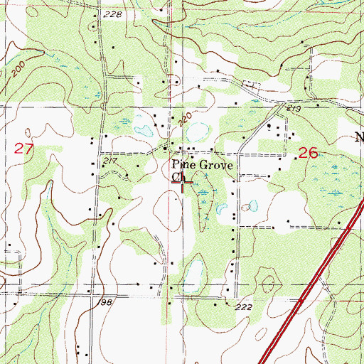 Topographic Map of Pine Grove Church, FL