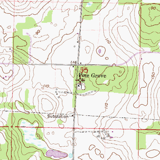 Topographic Map of Pine Grove Church, FL