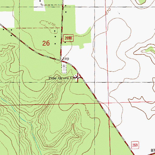 Topographic Map of Pine Grove Church, FL