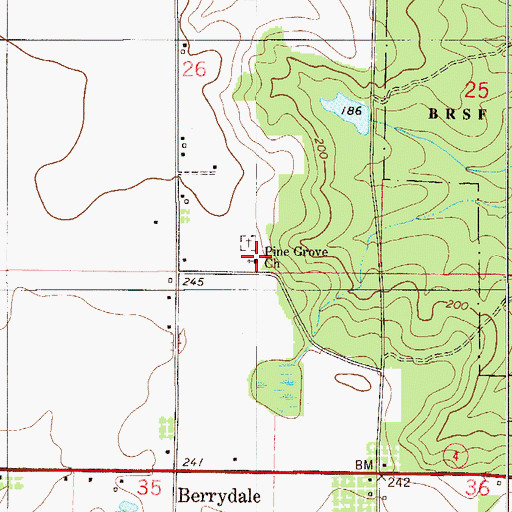 Topographic Map of Pine Grove Church, FL