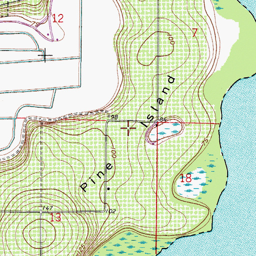 Topographic Map of Pine Island, FL