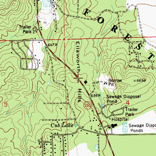 Topographic Map of Ellsworth Hills, AZ