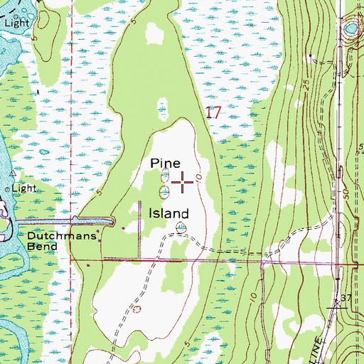 Topographic Map of Pine Island, FL