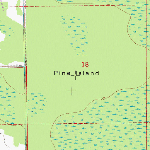 Topographic Map of Pine Island, FL
