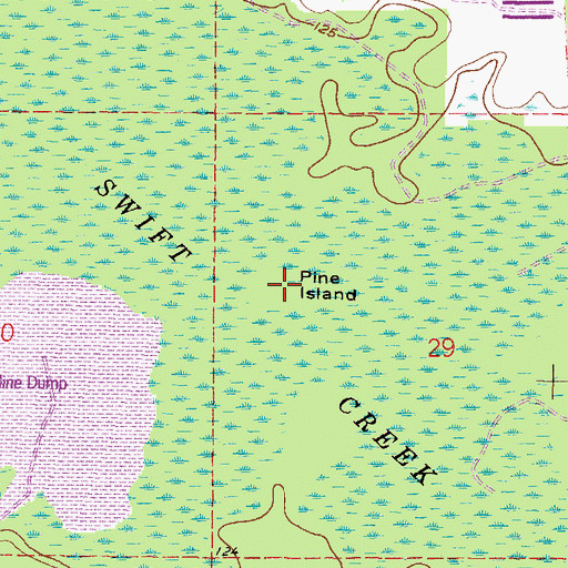 Topographic Map of Pine Island, FL