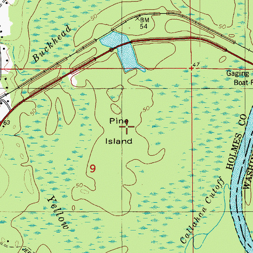 Topographic Map of Pine Island, FL