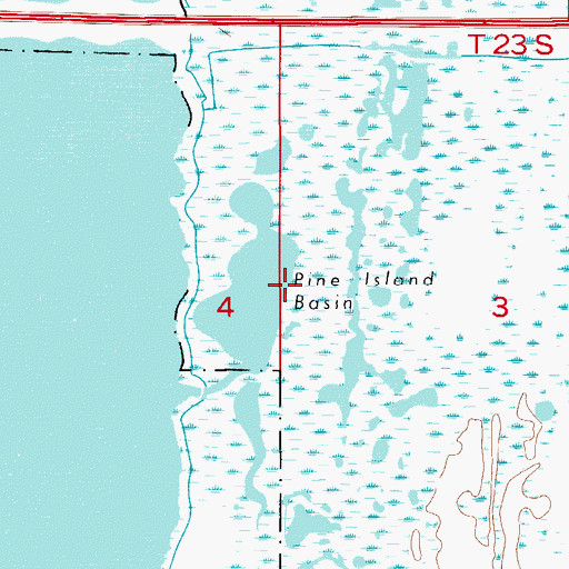 Topographic Map of Pine Island Basin, FL