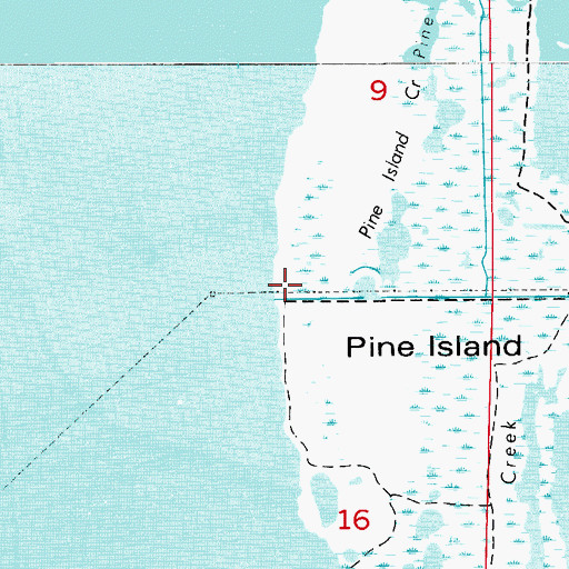 Topographic Map of Pine Island Creek, FL