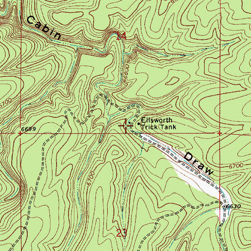 Topographic Map of Ellsworth Trick Tank, AZ