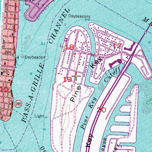Topographic Map of Pine Key, FL