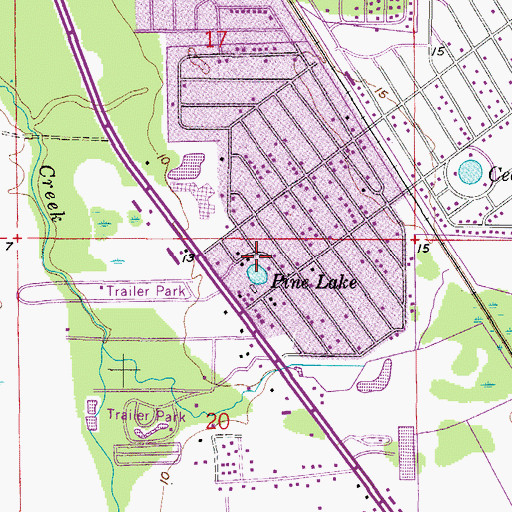 Topographic Map of Pine Lake, FL