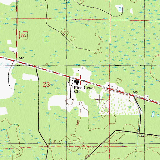 Topographic Map of Pine Level Church, FL