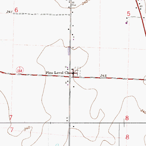 Topographic Map of Pine Level Church, FL