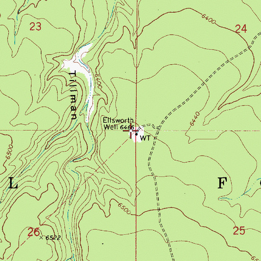 Topographic Map of Ellsworth Well, AZ