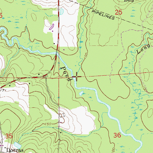 Topographic Map of Pine Log Creek, FL