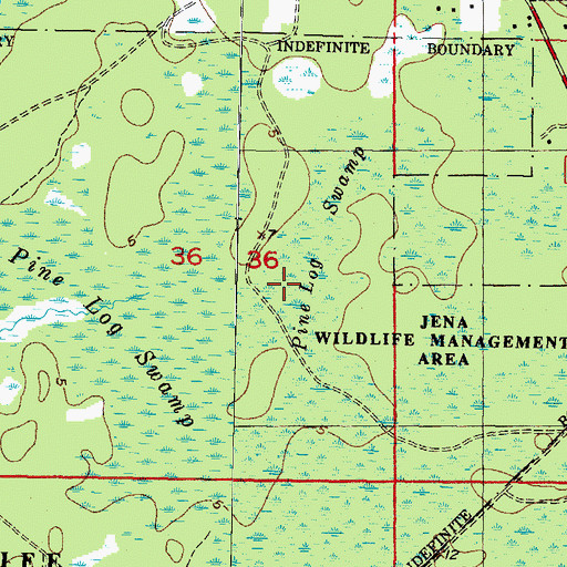 Topographic Map of Pine Log Swamp, FL
