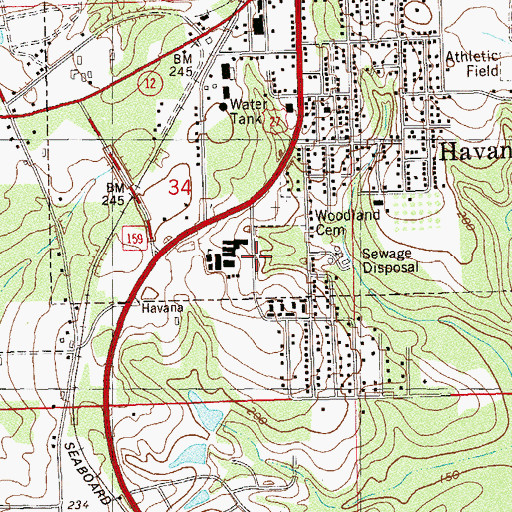 Topographic Map of Pine Park School, FL