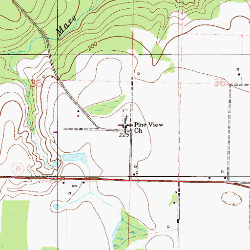 Topographic Map of Pine View Church, FL
