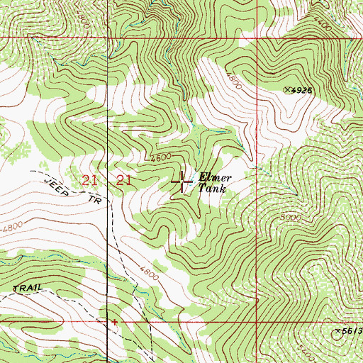 Topographic Map of Elmer Tank, AZ