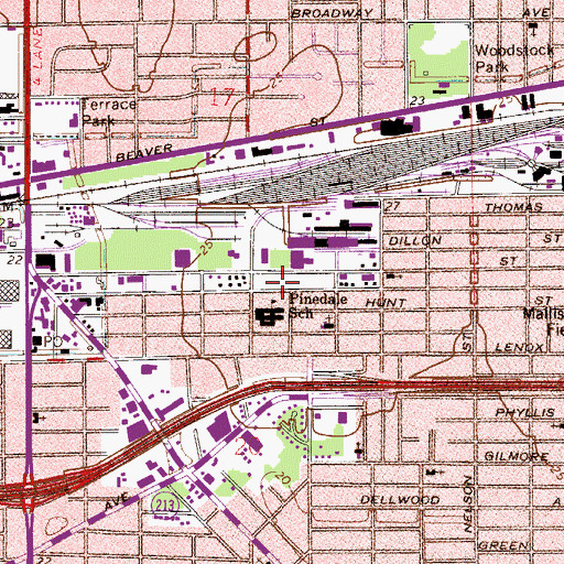 Topographic Map of Pinedale Elementary School, FL