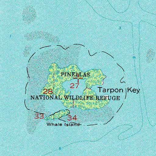 Topographic Map of Pinellas National Wildlife Refuge, FL