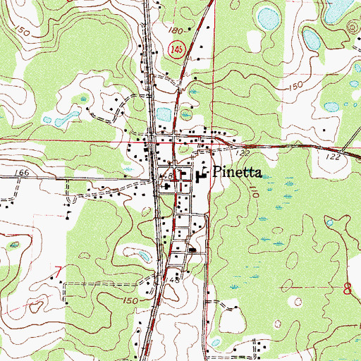 Topographic Map of Pinetta, FL