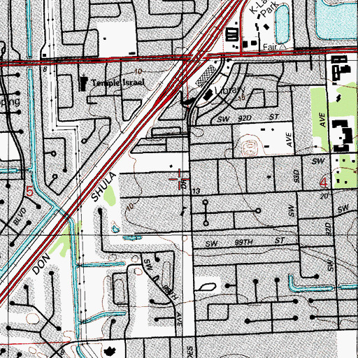Topographic Map of Pinewood Acres School, FL