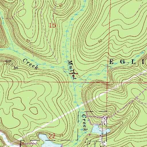 Topographic Map of Piney Creek, FL