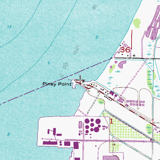 Topographic Map of Piney Point, FL