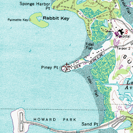 Topographic Map of Piney Point, FL